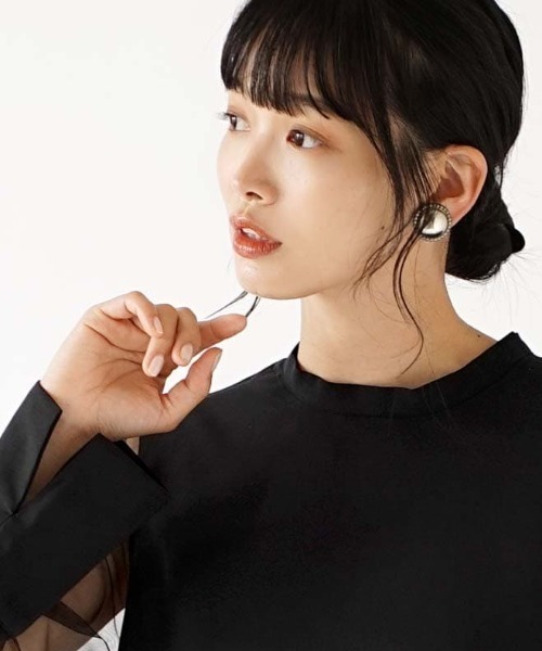 e-zakkamania stores（イーザッカマニアストアーズ）の「バブルヘム シアースリーブトップ（シャツ/ブラウス・レディース・カーキ/ブラック・M）」の17枚目の写真