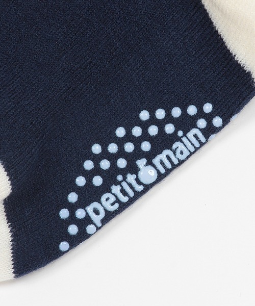 petit main（プティマイン）の「くま刺しゅうハイソックス（ソックス/靴下・キッズ・ネイビー/グレー・L/M/S）」の6枚目の写真