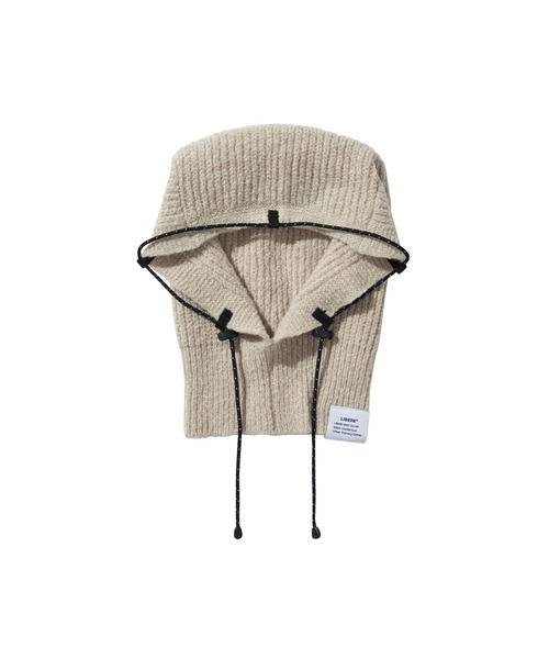 LIBERE（リベーレ）の「STRING WARM HOOD（ニットキャップ/ビーニー・メンズ・ブラック/アイボリー・FREE）」の10枚目の写真