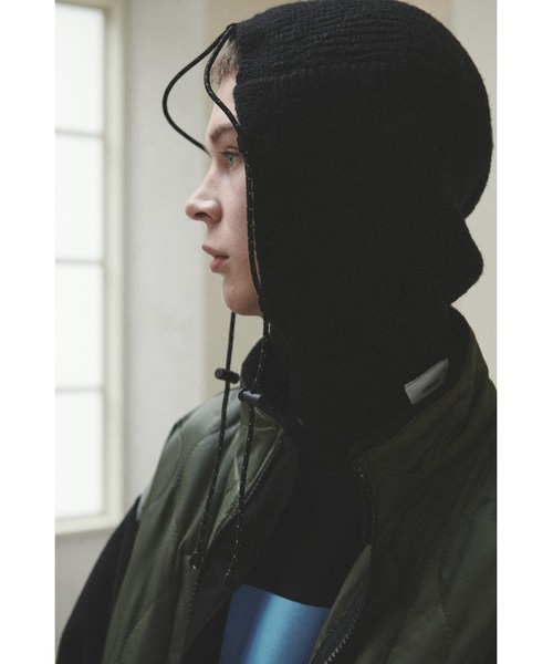 LIBERE（リベーレ）の「STRING WARM HOOD（ニットキャップ/ビーニー・メンズ・ブラック/アイボリー・FREE）」の9枚目の写真