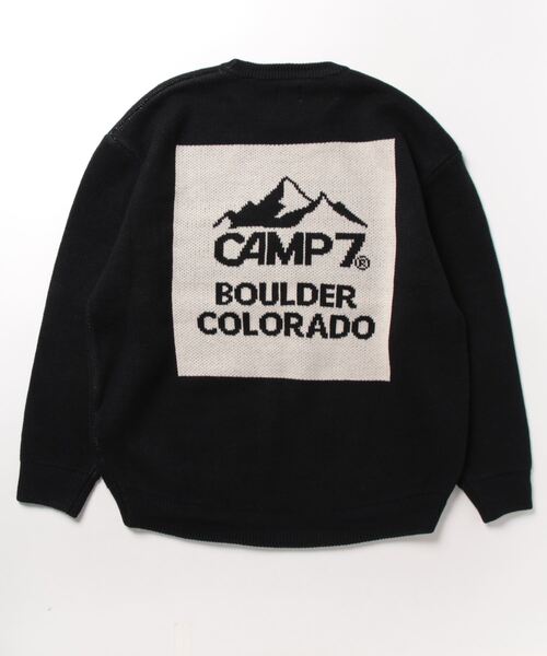 CAMP7（キャンプセブン）の「【CAMP7】ジャガードロゴニットプルオーバー（ニット/セーター・レディース・グリーン/オフホワイト/ブラック・M-L）」の4枚目の写真