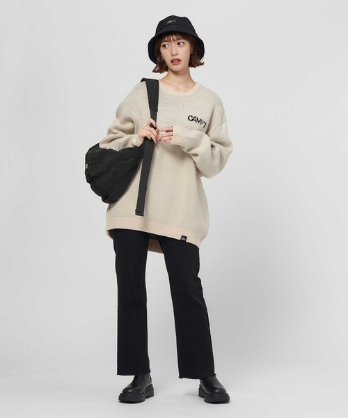 CAMP7（キャンプセブン）の「【CAMP7】ジャガードロゴニットプルオーバー（ニット/セーター・レディース・グリーン/オフホワイト/ブラック・M-L）」の21枚目の写真