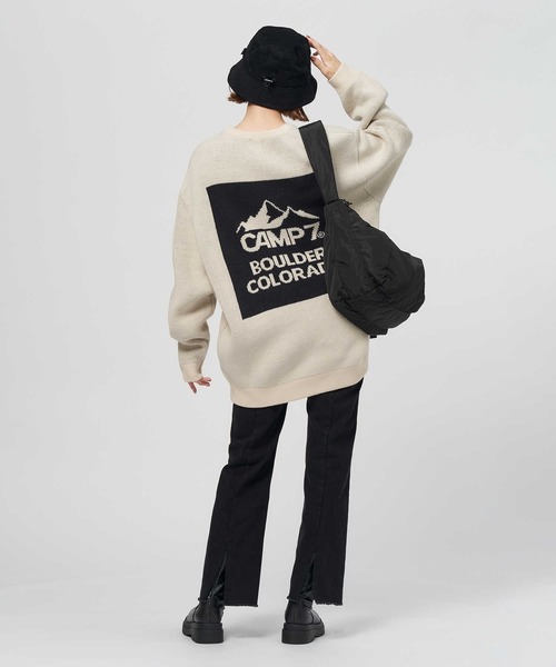 CAMP7（キャンプセブン）の「【CAMP7】ジャガードロゴニットプルオーバー（ニット/セーター・レディース・グリーン/オフホワイト/ブラック・M-L）」の22枚目の写真