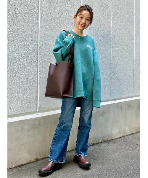 CAMP7（キャンプセブン）の「【CAMP7】ジャガードロゴニットプルオーバー（ニット/セーター・レディース・グリーン/オフホワイト/ブラック・M-L）」の7枚目の写真