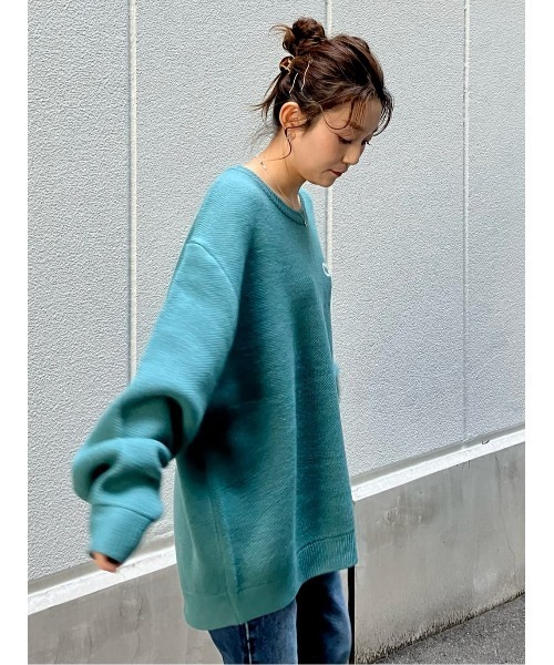 CAMP7（キャンプセブン）の「【CAMP7】ジャガードロゴニットプルオーバー（ニット/セーター・レディース・グリーン/オフホワイト/ブラック・M-L）」の9枚目の写真