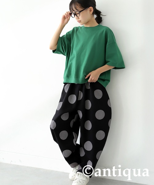 antiqua（アンティカ）の「ドット柄サーカスパンツ（その他パンツ・キッズ・ブラック/ベージュ・160/130/150/120/140）」の14枚目の写真