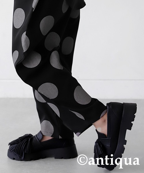 antiqua（アンティカ）の「ドット柄サーカスパンツ（その他パンツ・キッズ・ブラック/ベージュ・160/130/150/120/140）」の11枚目の写真