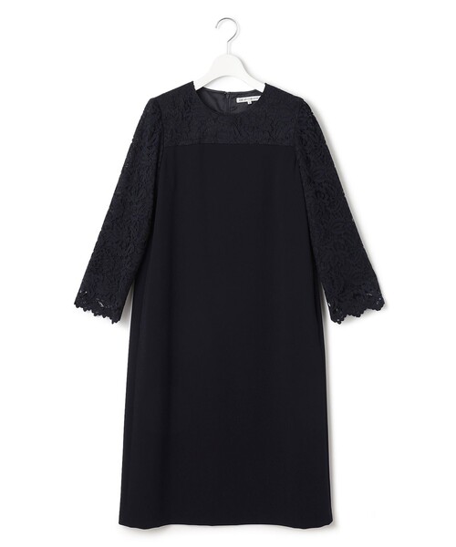 23区(ニジュウサンク)の「【洗える】トリアセダブルジョーゼット レース切り替え ワンピース(ワンピース・レディース・ネイビー系・32)」の6枚目の写真