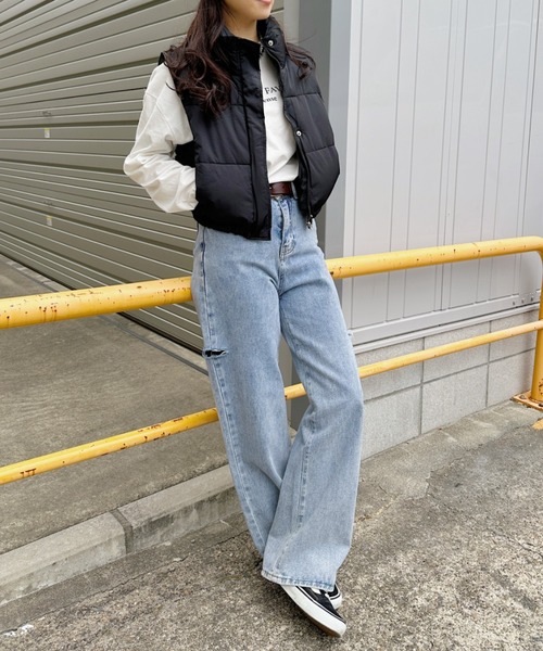 CLEA（クレア）の「コンパクトショート丈ダウンベスト（ダウンベスト・レディース・ブラック/アイボリー/ベージュ/ブラウン・FREE）」の22枚目の写真