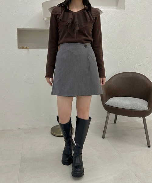 apres jour clair(アプレジュールクレア)の「【apres jour clair】ラップ風スカパン【ZOZOTOWN限定アイテム】(スカート・レディース・グレー/ブラック/ブラウン系その他・X-LARGE/フリー)」の7枚目の写真