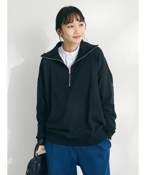 CRAFT STANDARD BOUTIQUE(クラフトスタンダードブティック)の「裏毛セーラーカラーZIPプルオーバー(Tシャツ/カットソー・レディース・ブラック/アイボリー/オートミール/杢グレー・FREE)」の8枚目の写真