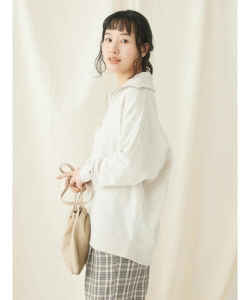 CRAFT STANDARD BOUTIQUE(クラフトスタンダードブティック)の「裏毛セーラーカラーZIPプルオーバー(Tシャツ/カットソー・レディース・ブラック/アイボリー/オートミール/杢グレー・FREE)」の11枚目の写真