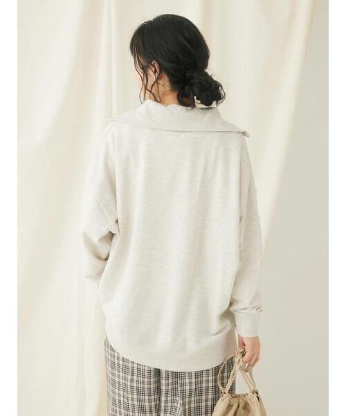 CRAFT STANDARD BOUTIQUE(クラフトスタンダードブティック)の「裏毛セーラーカラーZIPプルオーバー(Tシャツ/カットソー・レディース・ブラック/アイボリー/オートミール/杢グレー・FREE)」の12枚目の写真