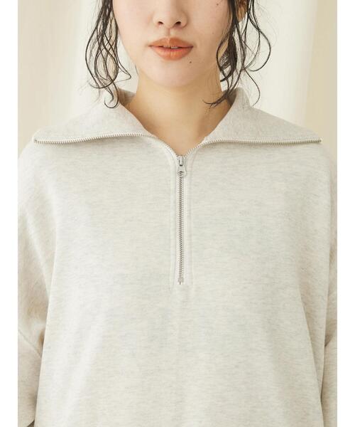 CRAFT STANDARD BOUTIQUE(クラフトスタンダードブティック)の「裏毛セーラーカラーZIPプルオーバー(Tシャツ/カットソー・レディース・ブラック/アイボリー/オートミール/杢グレー・FREE)」の13枚目の写真