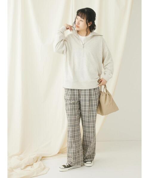 CRAFT STANDARD BOUTIQUE(クラフトスタンダードブティック)の「裏毛セーラーカラーZIPプルオーバー(Tシャツ/カットソー・レディース・ブラック/アイボリー/オートミール/杢グレー・FREE)」の15枚目の写真