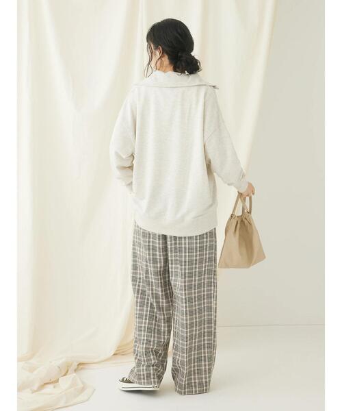 CRAFT STANDARD BOUTIQUE(クラフトスタンダードブティック)の「裏毛セーラーカラーZIPプルオーバー(Tシャツ/カットソー・レディース・ブラック/アイボリー/オートミール/杢グレー・FREE)」の18枚目の写真
