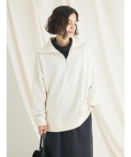 CRAFT STANDARD BOUTIQUE(クラフトスタンダードブティック)の「裏毛セーラーカラーZIPプルオーバー(Tシャツ/カットソー・レディース・ブラック/アイボリー/オートミール/杢グレー・FREE)」の19枚目の写真