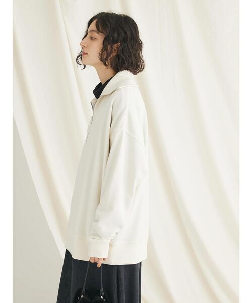 CRAFT STANDARD BOUTIQUE(クラフトスタンダードブティック)の「裏毛セーラーカラーZIPプルオーバー(Tシャツ/カットソー・レディース・ブラック/アイボリー/オートミール/杢グレー・FREE)」の20枚目の写真
