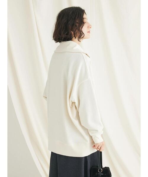 CRAFT STANDARD BOUTIQUE(クラフトスタンダードブティック)の「裏毛セーラーカラーZIPプルオーバー(Tシャツ/カットソー・レディース・ブラック/アイボリー/オートミール/杢グレー・FREE)」の22枚目の写真