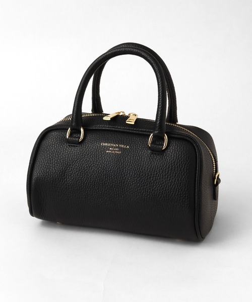 CHRISTIAN VILLA（クリスチャンヴィラ）の「【CHRISTIAN VILLA/クリスチャンヴィラ】 シュリンクレザー ボストン ショルダーバッグ（ショルダーバッグ・レディース・ブラック/アイボリー/グレー・FREE）」の22枚目の写真