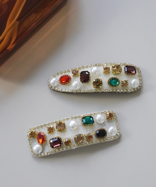 Port（ポート）の「【 Port / ポート 】 レトロ ビジュー ヘアクリップ #（バレッタ/ヘアクリップ・レディース・ブラック/ブラック系その他/ホワイト系その他/ホワイト・FREE）」の8枚目の写真