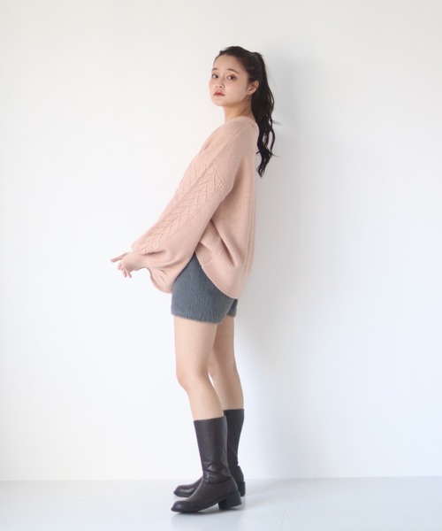 muguet（ミュゲ）の「ケーブルニット（ニット/セーター・レディース・ピンク/ベビーピンク・FREE）」の5枚目の写真