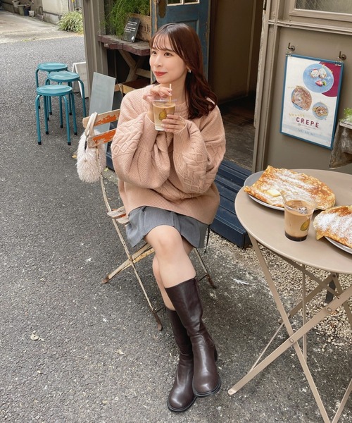 muguet（ミュゲ）の「ケーブルニット（ニット/セーター・レディース・ピンク/ベビーピンク・FREE）」の13枚目の写真