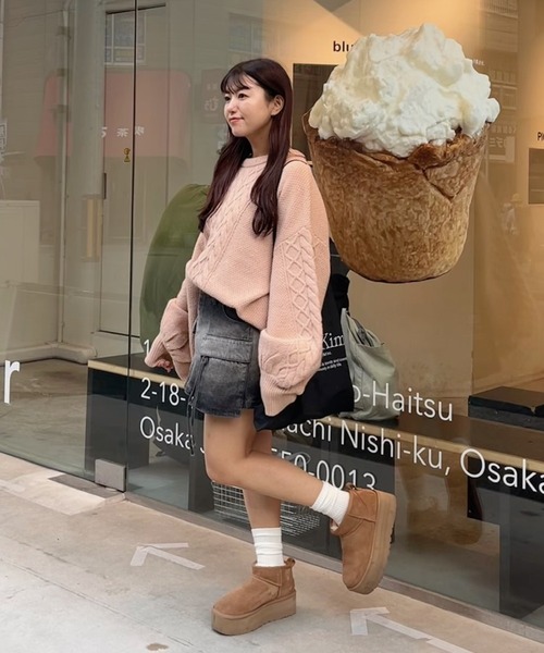 muguet（ミュゲ）の「ケーブルニット（ニット/セーター・レディース・ピンク/ベビーピンク・FREE）」の16枚目の写真