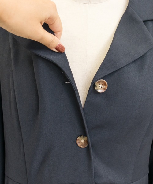 CLETTE（クレット）の「フラップポケット開襟ワンピース（ワンピース・レディース・ブラウン/ネイビー・LL/3L/4L）」の10枚目の写真