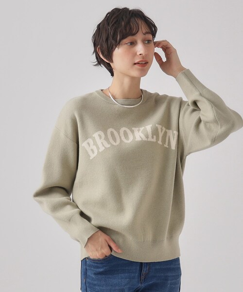 SHOO・LA・RUE（シューラルー）の「◆大人っぽく着られる もちもち スウェットライク ロゴニット（ニット/セーター・レディース・グリーン系/ブラック/ナチュラル・02/03/04）」の3枚目の写真