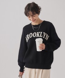 SHOO・LA・RUE | 大人カジュアル もちもち スウェットライク ロゴニット(ニット/セーター)