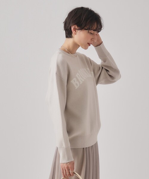 SHOO・LA・RUE（シューラルー）の「◆大人っぽく着られる もちもち スウェットライク ロゴニット（ニット/セーター・レディース・グリーン系/ブラック/ナチュラル・02/03/04）」の6枚目の写真