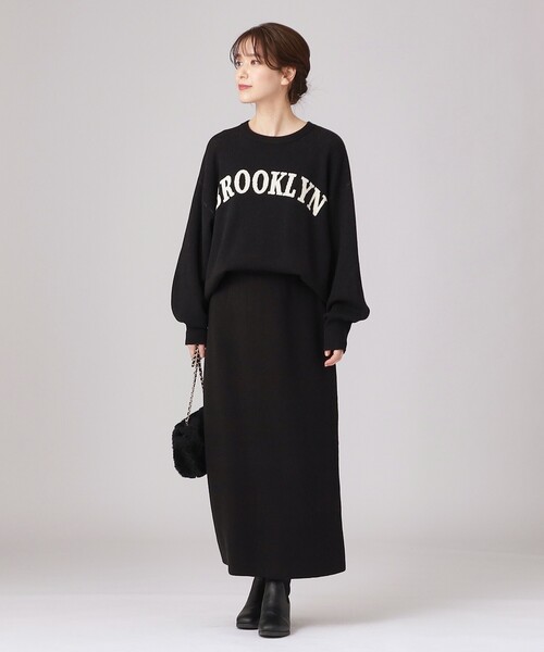 SHOO・LA・RUE（シューラルー）の「◆大人っぽく着られる もちもち スウェットライク ロゴニット（ニット/セーター・レディース・グリーン系/ブラック/ナチュラル・02/03/04）」の7枚目の写真