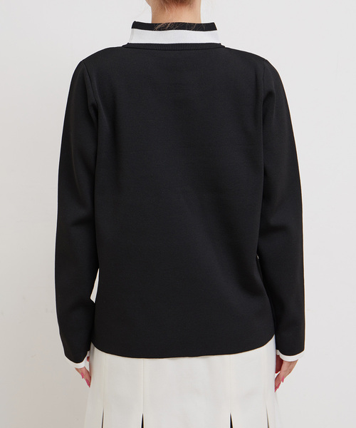 JUN&ROPE'（ジュンアンドロペ）の「配色ラインロゴ入りハイネックプルオーバー（ニット/セーター・レディース・ブラック/ベージュ/ピンク・M/L）」の5枚目の写真