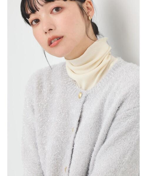 earth music&ecology（アースミュージックアンドエコロジー）の「キラキラシャギーカーディガン（カーディガン/ボレロ・レディース・ライトグレー/ピンク/サックスブルー・FREE）」の5枚目の写真