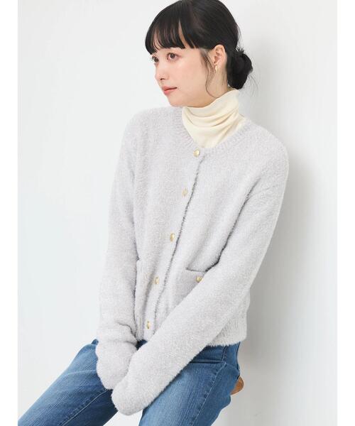 earth music&ecology（アースミュージックアンドエコロジー）の「キラキラシャギーカーディガン（カーディガン/ボレロ・レディース・ライトグレー/ピンク/サックスブルー・FREE）」の7枚目の写真