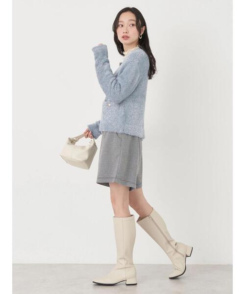 earth music&ecology（アースミュージックアンドエコロジー）の「キラキラシャギーカーディガン（カーディガン/ボレロ・レディース・ライトグレー/ピンク/サックスブルー・FREE）」の14枚目の写真