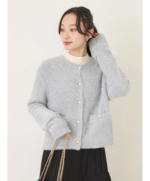 earth music&ecology（アースミュージックアンドエコロジー）の「キラキラシャギーカーディガン（カーディガン/ボレロ・レディース・ライトグレー/ピンク/サックスブルー・FREE）」の16枚目の写真