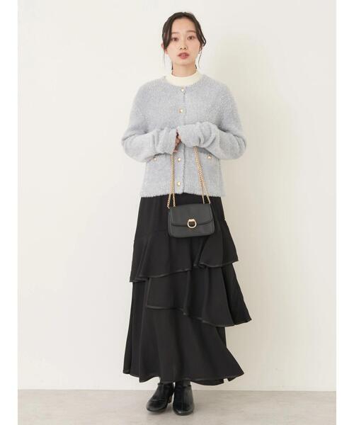 earth music&ecology（アースミュージックアンドエコロジー）の「キラキラシャギーカーディガン（カーディガン/ボレロ・レディース・ライトグレー/ピンク/サックスブルー・FREE）」の17枚目の写真