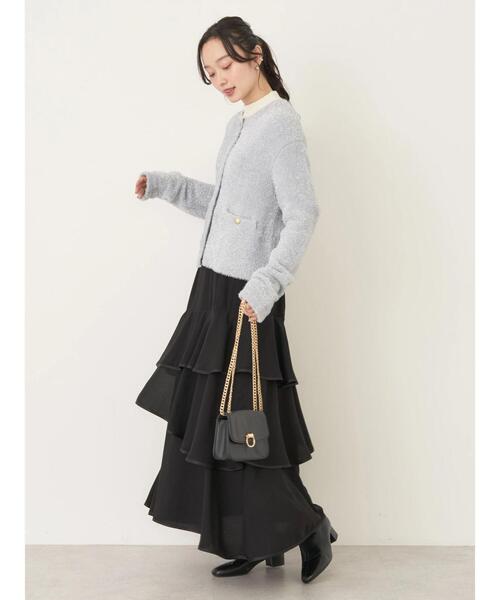 earth music&ecology（アースミュージックアンドエコロジー）の「キラキラシャギーカーディガン（カーディガン/ボレロ・レディース・ライトグレー/ピンク/サックスブルー・FREE）」の18枚目の写真