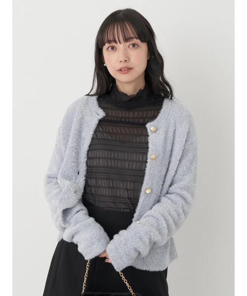 earth music&ecology（アースミュージックアンドエコロジー）の「キラキラシャギーカーディガン（カーディガン/ボレロ・レディース・ライトグレー/ピンク/サックスブルー・FREE）」の20枚目の写真