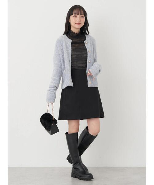 earth music&ecology（アースミュージックアンドエコロジー）の「キラキラシャギーカーディガン（カーディガン/ボレロ・レディース・ライトグレー/ピンク/サックスブルー・FREE）」の22枚目の写真