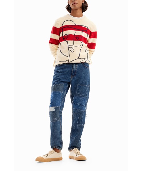 Desigual（デシグアル）の「刺繍 ストライプセーター（ニット/セーター