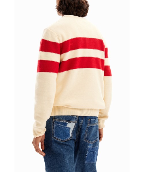Desigual（デシグアル）の「刺繍 ストライプセーター（ニット/セーター