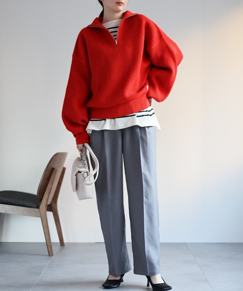 セール】【選べるサイズ】ハーフジップニット（その他トップス