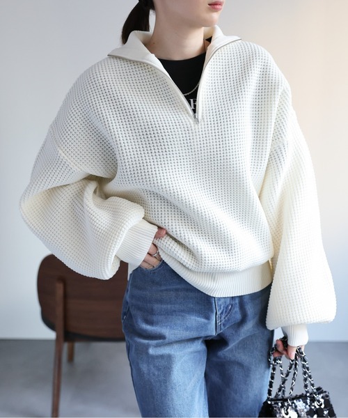 セール】【選べるサイズ】ハーフジップニット（その他トップス