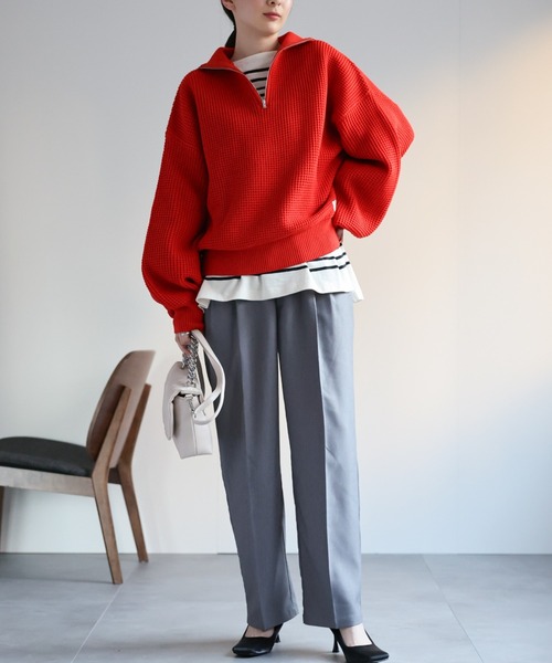 sakishimatokyo(サキシマトーキョー)の「【選べるサイズ】ハーフジップニット(その他トップス・レディース・グリーン/ブルー/オフホワイト/ネイビー/レッド・LARGE/MEDIUM)」の12枚目の写真