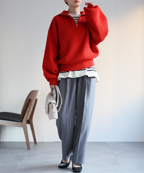 sakishimatokyo(サキシマトーキョー)の「【選べるサイズ】ハーフジップニット(その他トップス・レディース・グリーン/ブルー/オフホワイト/ネイビー/レッド・LARGE/MEDIUM)」の13枚目の写真