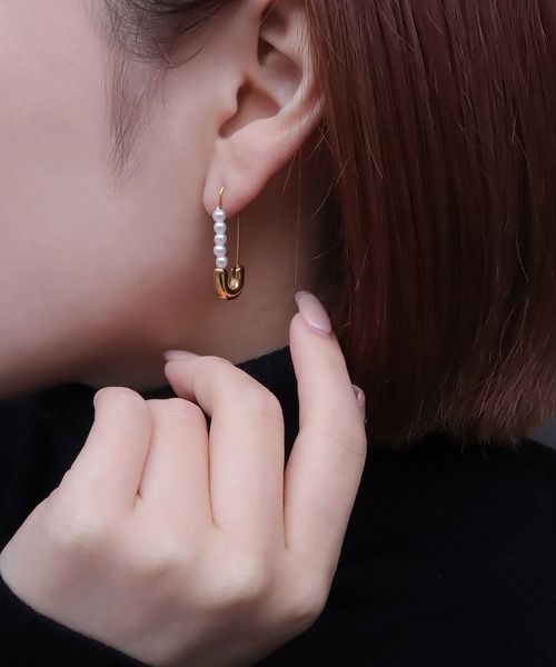 blackdia ocean(ブラックダイヤオーシャン)の「blackdia ocean パールセーフティーピンピアス(ピアス(両耳用)・レディース・シルバー/ゴールド・FREE)」の12枚目の写真