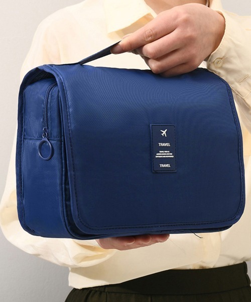 Miniministore（ミニミニストア）の「吊り下げメイクポーチ大容量トラベルポーチ（ポーチ・レディース・ベージュ/ネイビー/ダークグレー/アクア/ピンク/ブルー/ホワイト/ブラック・FREE）」の5枚目の写真